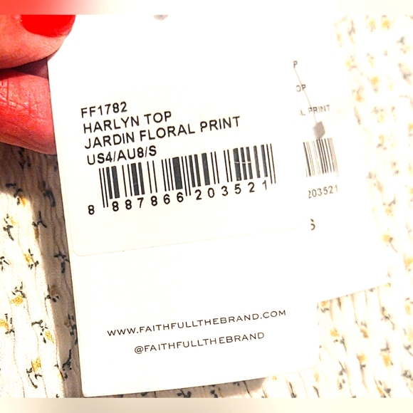 NWT Faithfull The Brand Cropped Smocked Top Sz S - Picture 9 of 13